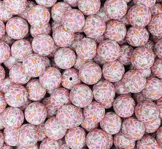 15mm Print Bunny BLISS EXCLUSIVE Silicone Beads