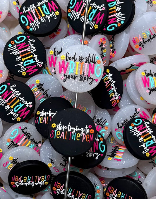 R- God Is Still Writing Your Story Focal Bead, Religious Focal Bead