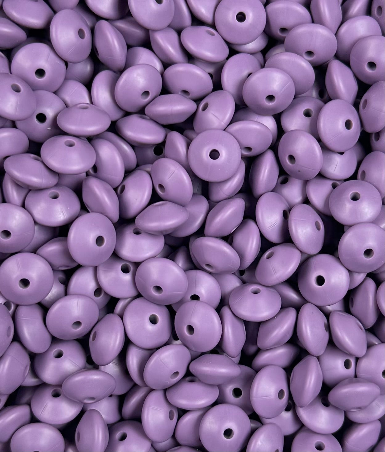 12mm Lentil Plum Silicone Beads