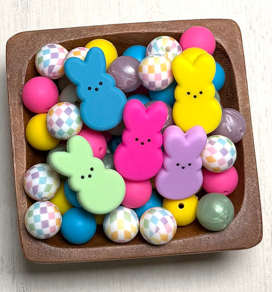 *Bead Mix- #86 Cute Bunnies Silicone Bead Mix