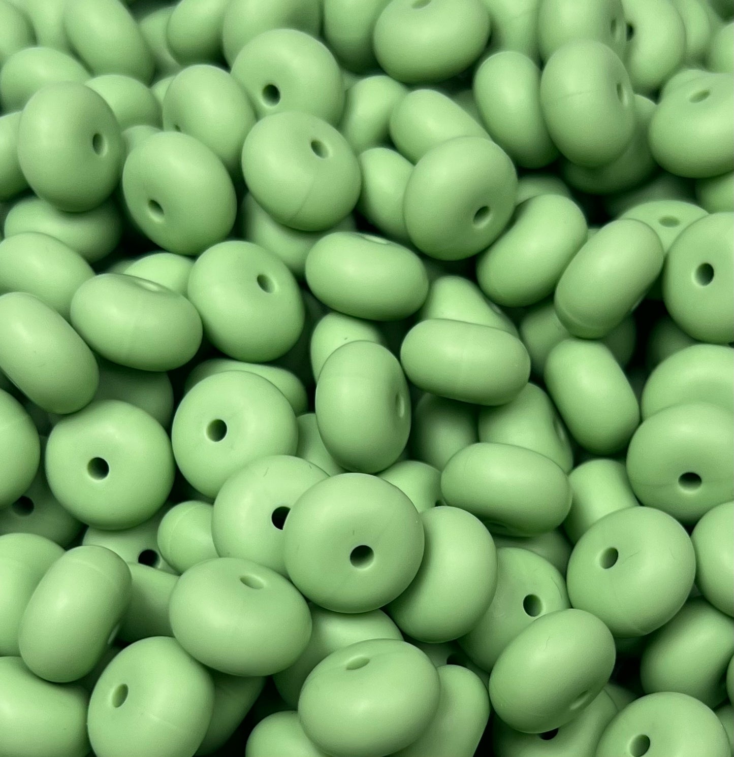 14mm ABACUS Solid Spring Green Silicone Beads