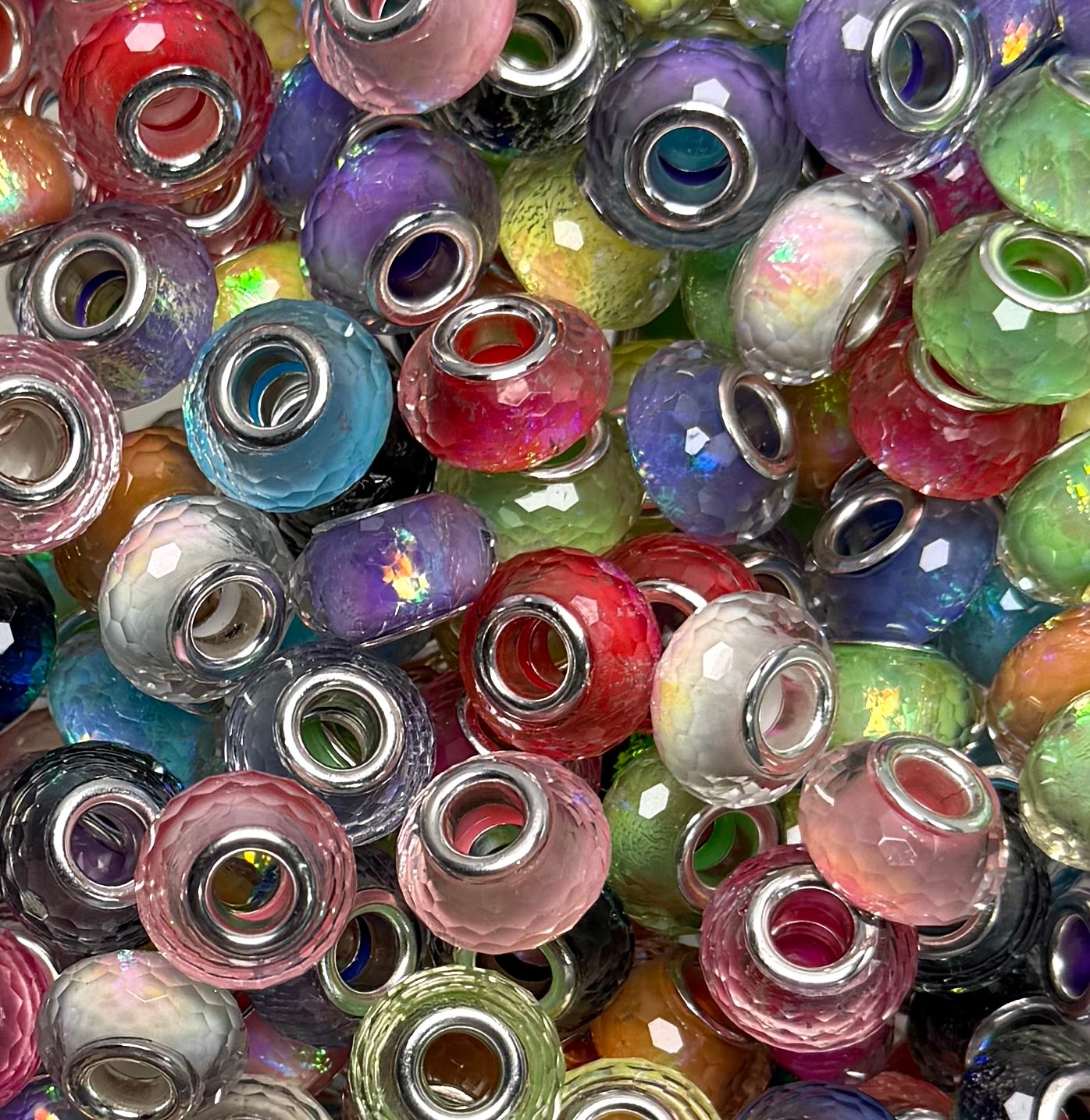 *Bead Mix- #301 Shimmer Drops Acrylic Abacus Spacers- Pack of 5