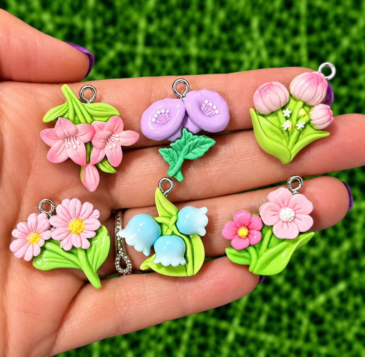 *Bead Mix #577-  Garden Party Resin Charms, Bag Charms
