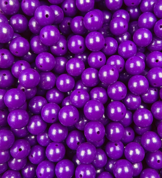 15mm Opal Violet Round Silicone Beads