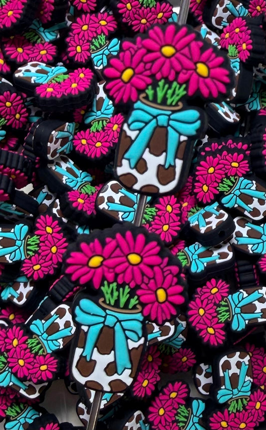 W- Western Bouquet Focal Bead, Western Silicone Focal Bead