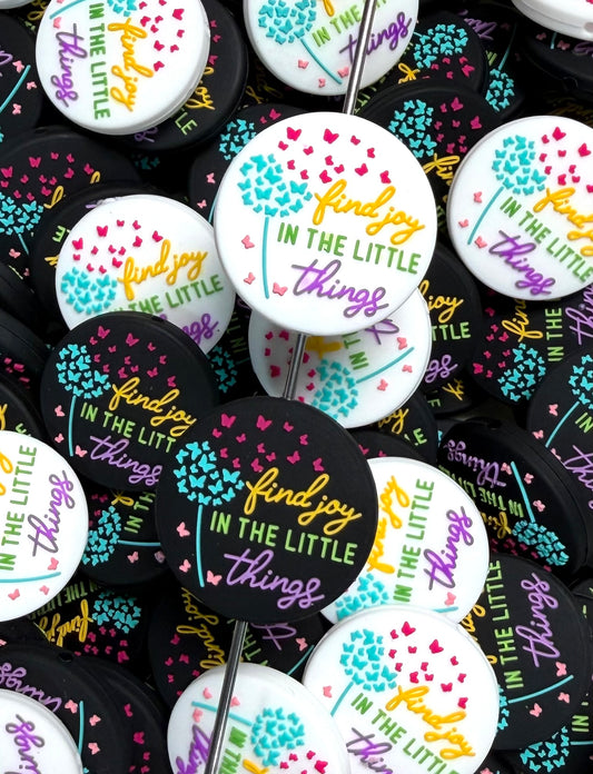 Q- Find Joy in the Little Things Focal Bead, Quote Focal Bead