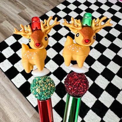 3D Exclusive Reindeer Silicone Focal Bead,**NOT FOR TEETHING** Christmas Silicone Bead