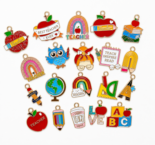 *Bead Mix #518 - Teacher Vibes Charms, School Charms