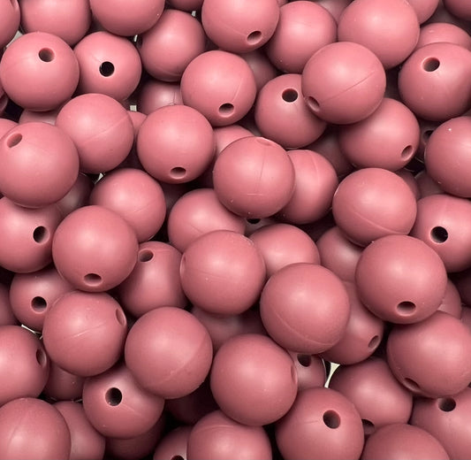 12mm Round Solid Maroon Silicone Bead