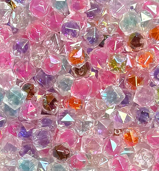 *Bead Mix- #264 Colorful Cubes Rhinestone Round Acrylic Beads