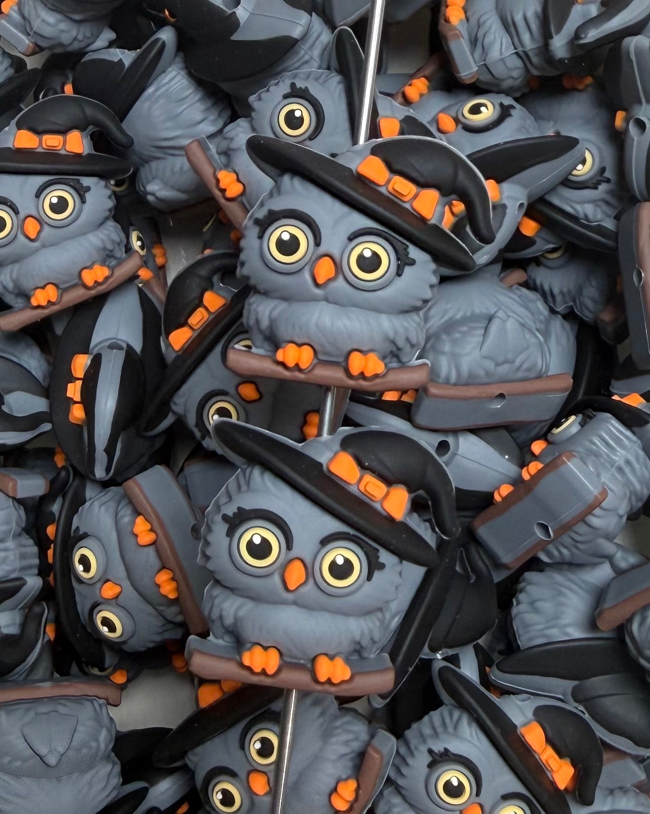 3D Halloween Owl Focal Bead, 3D Halloween Focal Bead