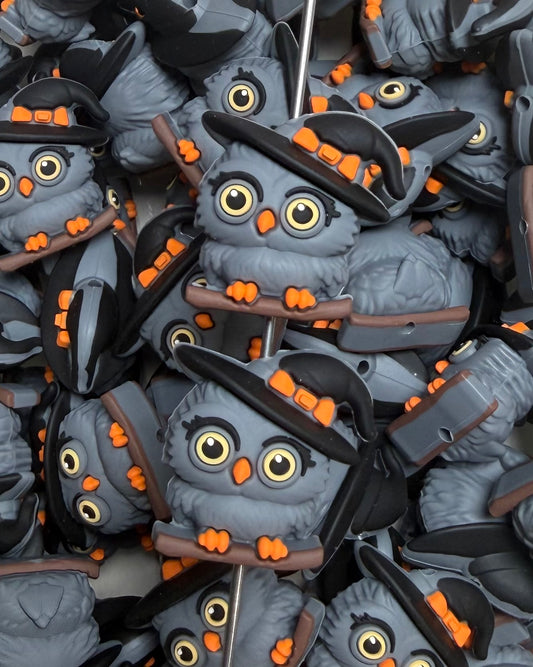 3D Halloween Owl Focal Bead, 3D Halloween Focal Bead