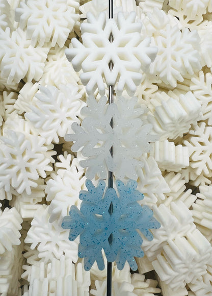 3D Snowflake EXCLUSIVE Silicone Focal Bead, Christmas Silicone Bead, Winter Silicone Bead