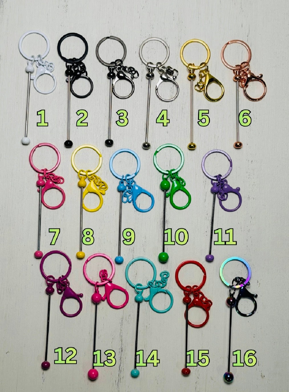 *Beadable Keychain Bars, Key Ring Bars
