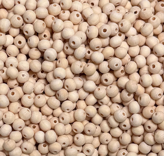 *Bead Mix #280- 8mm Natural Wood Bead- Pack of 100