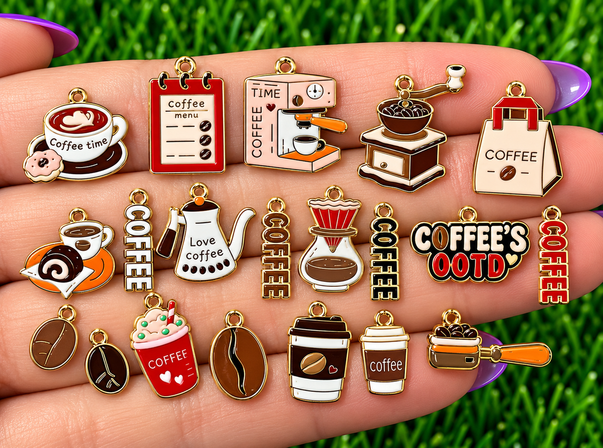 *Bead Mix #609-For the Love of Coffee Charms, Bag Charms