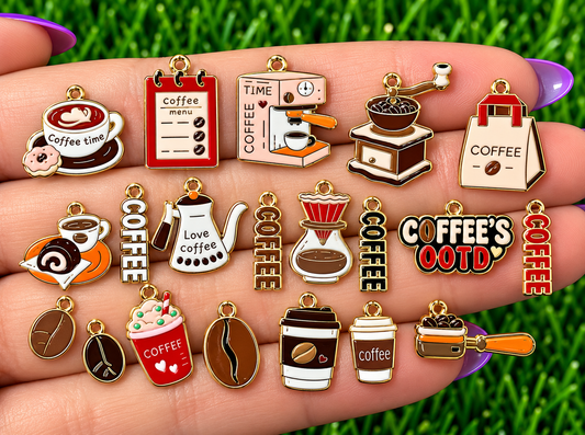 *Bead Mix #609-For the Love of Coffee Charms, Bag Charms