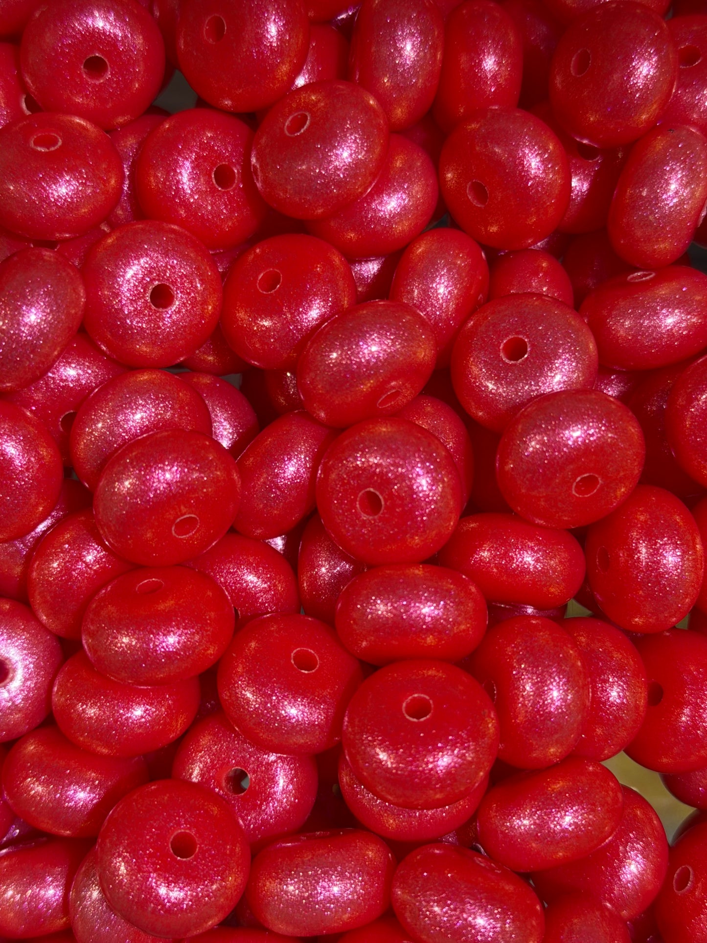 14mm ABACUS OPAL Strawberry Silicone Beads