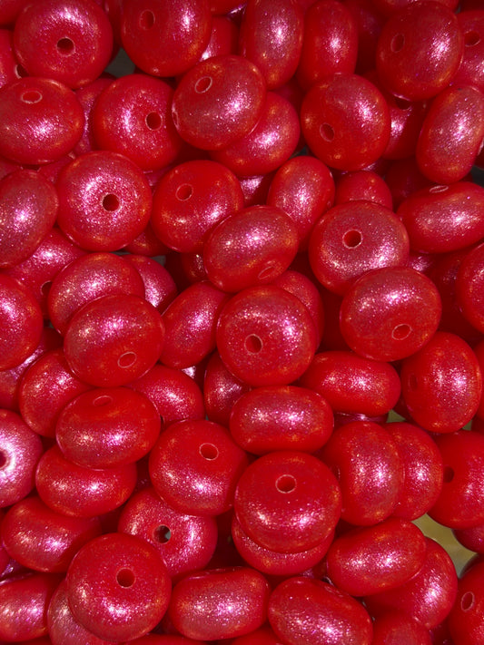 14mm ABACUS OPAL Strawberry Silicone Beads