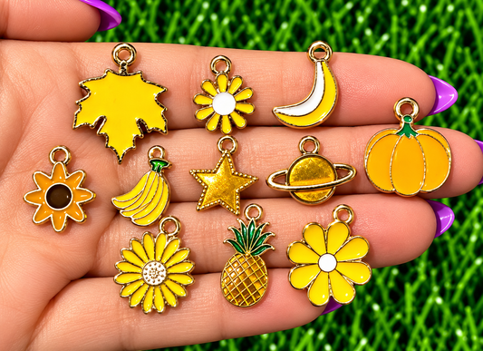 *Bead Mix #613- Yellow Charms, Bag Charms