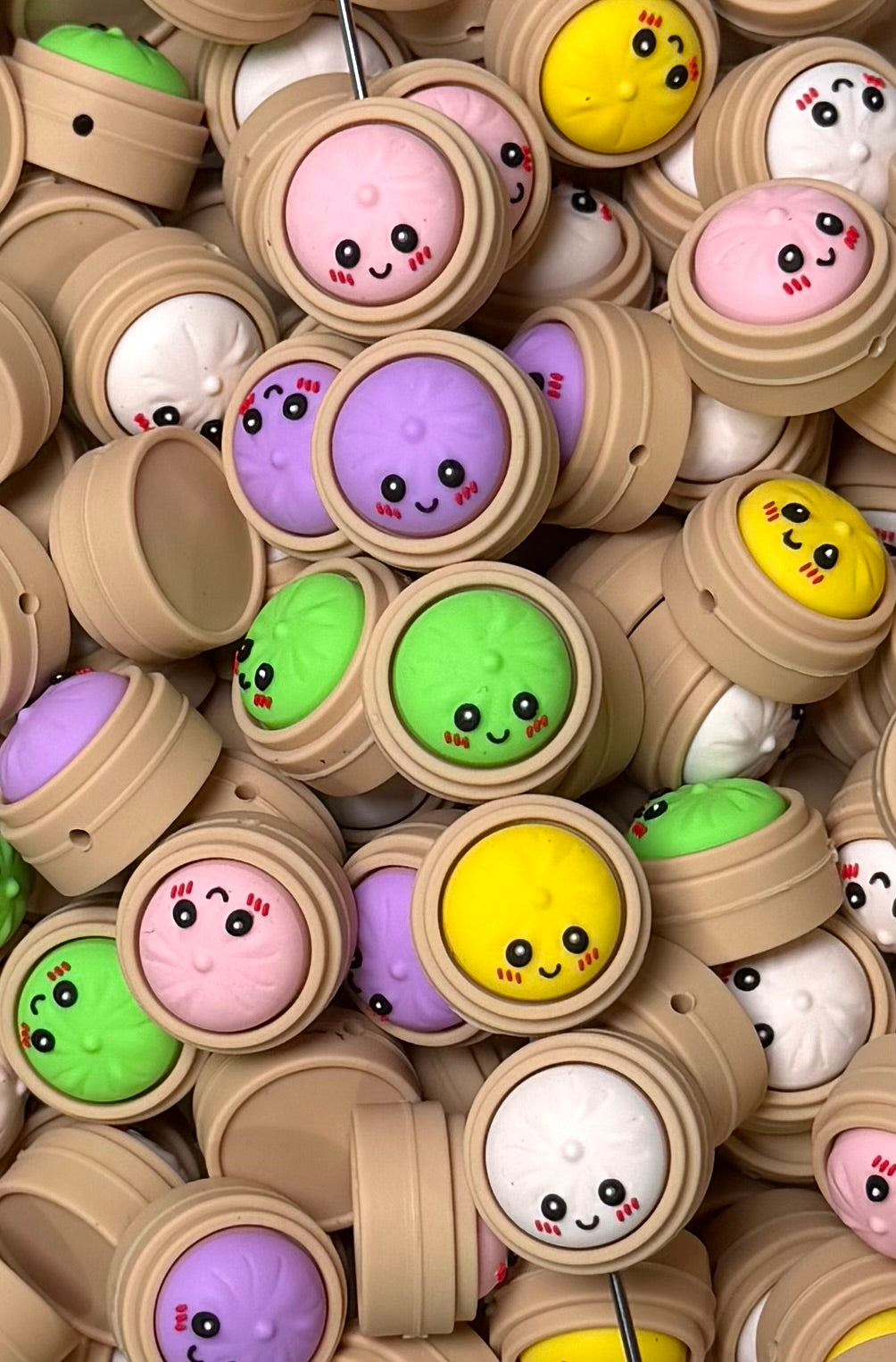 3D COLORFUL Dumpling Focal Bead, **NOT FOR TEETHING** 3D Food Focal Bead