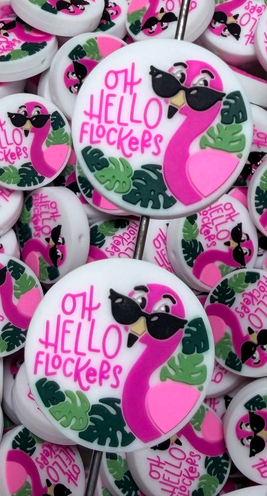 Q- Oh Hello Flockers EXCLUSIVE Focal Bead, Quote Focal Beads