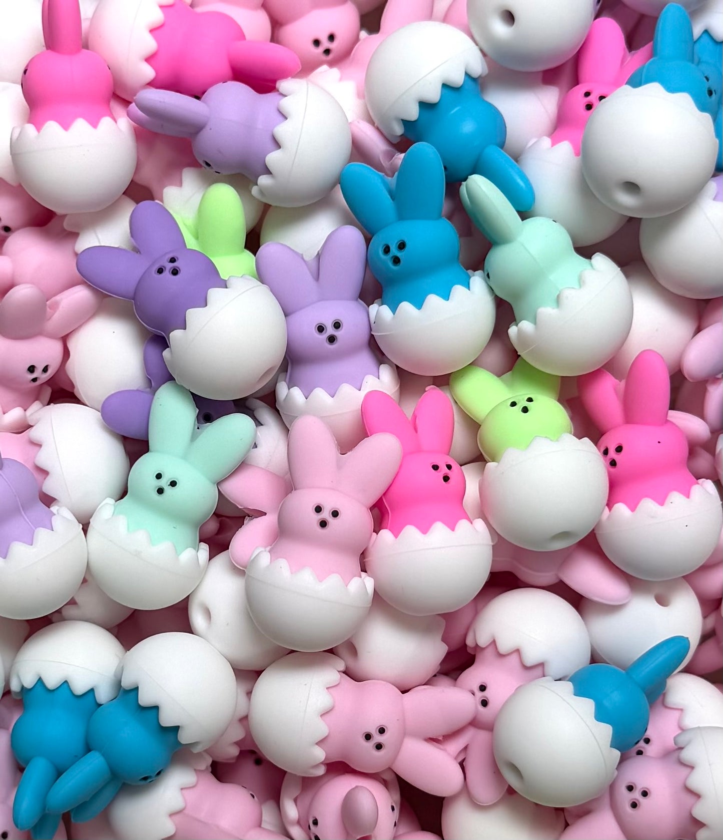 3D Hatching Bunny EXCLUSIVE Silicone Focal Bead,**NOT FOR TEETHING** Rabbit Animal Shape Silicone Bead