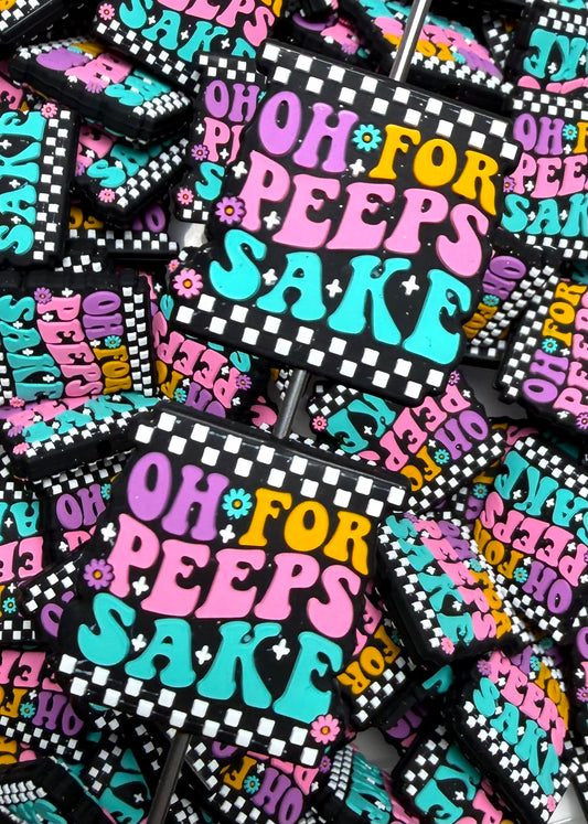 E- Oh For Peeps Sake Focal Bead, Easter Focal Bead, Quote Focal Bead