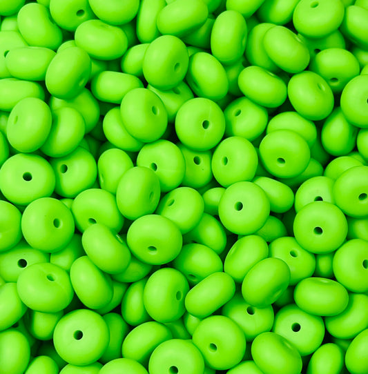 14mm ABACUS Solid Chartreuse Silicone Beads