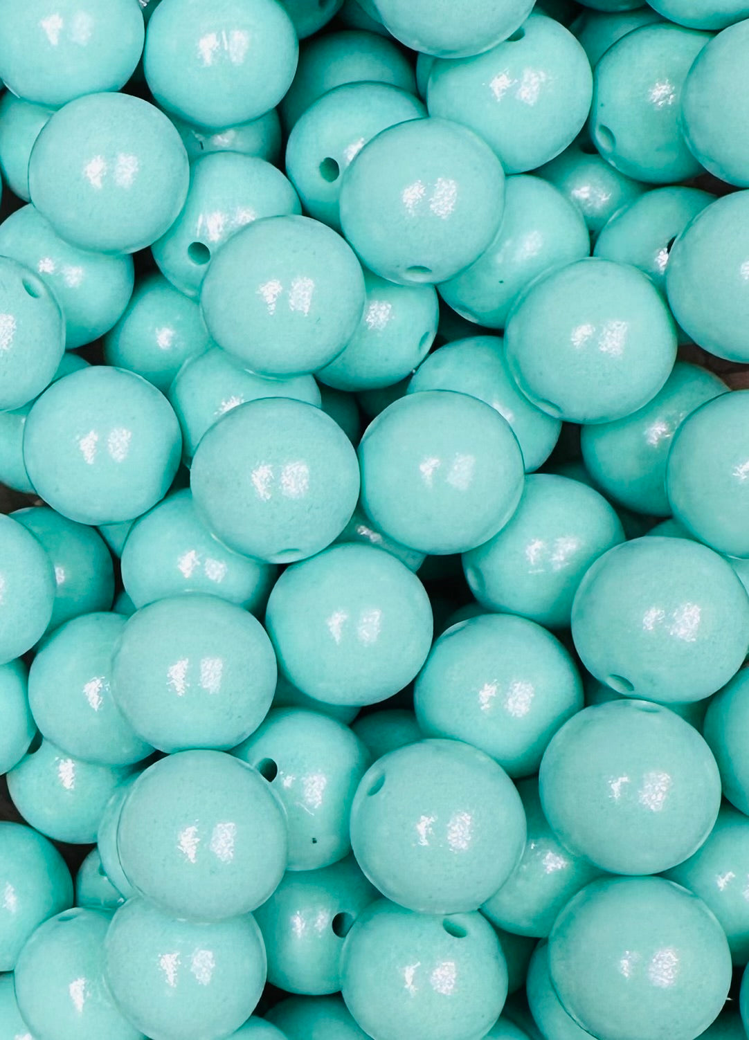 15mm Opal Mint Round Silicone Beads