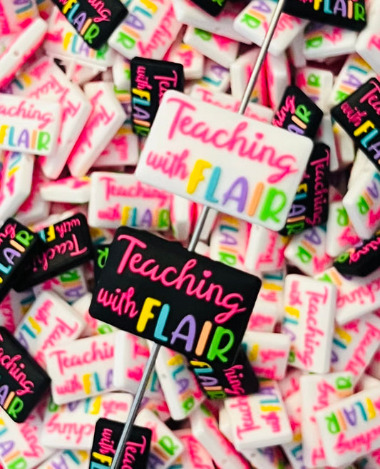 Teaching with Flair EXCLUSIVE Silicone Focal Bead, Teacher Quote Silicone Bead
