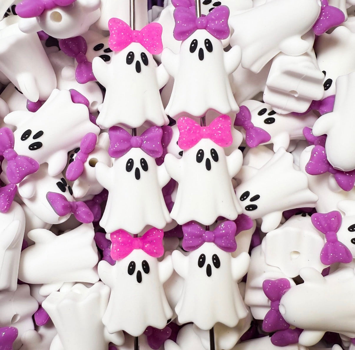 3D BOW Ghost EXCLUSIVE Silicone Focal Bead,**NOT FOR TEETHING**
