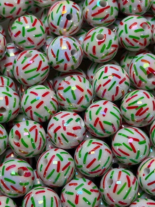 16mm Christmas SPRINKLES Round Acrylic Beads