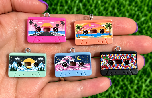 *Bead Mix #589-  Mixed Tape Resin Charms, Bag Charms