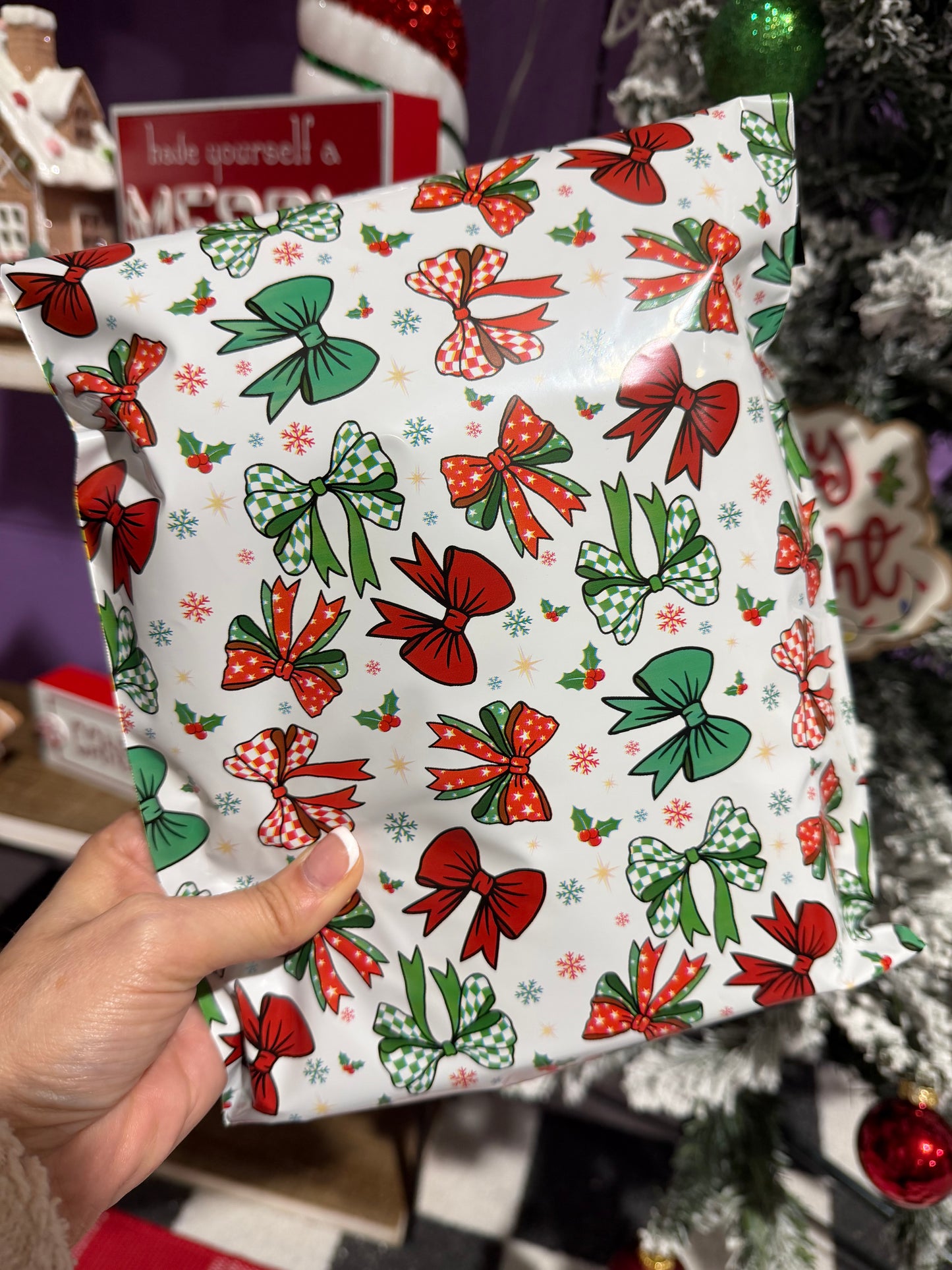 *Poly Mailer - Christmas Bows