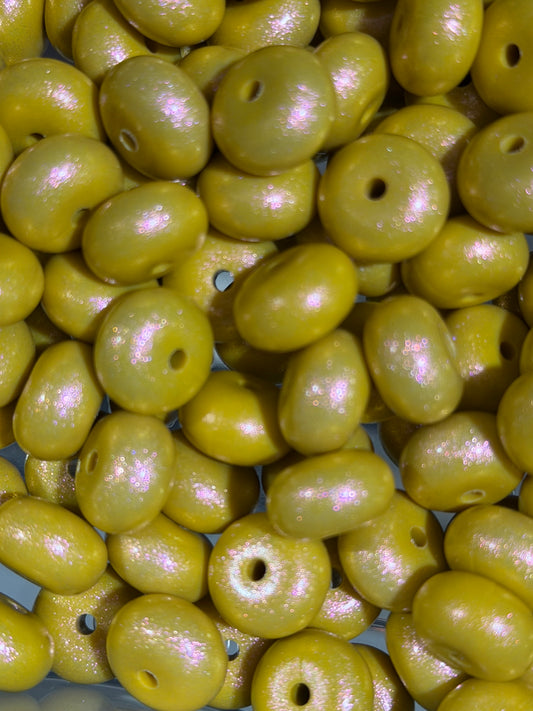 14mm ABACUS OPAL Mustard Silicone Beads