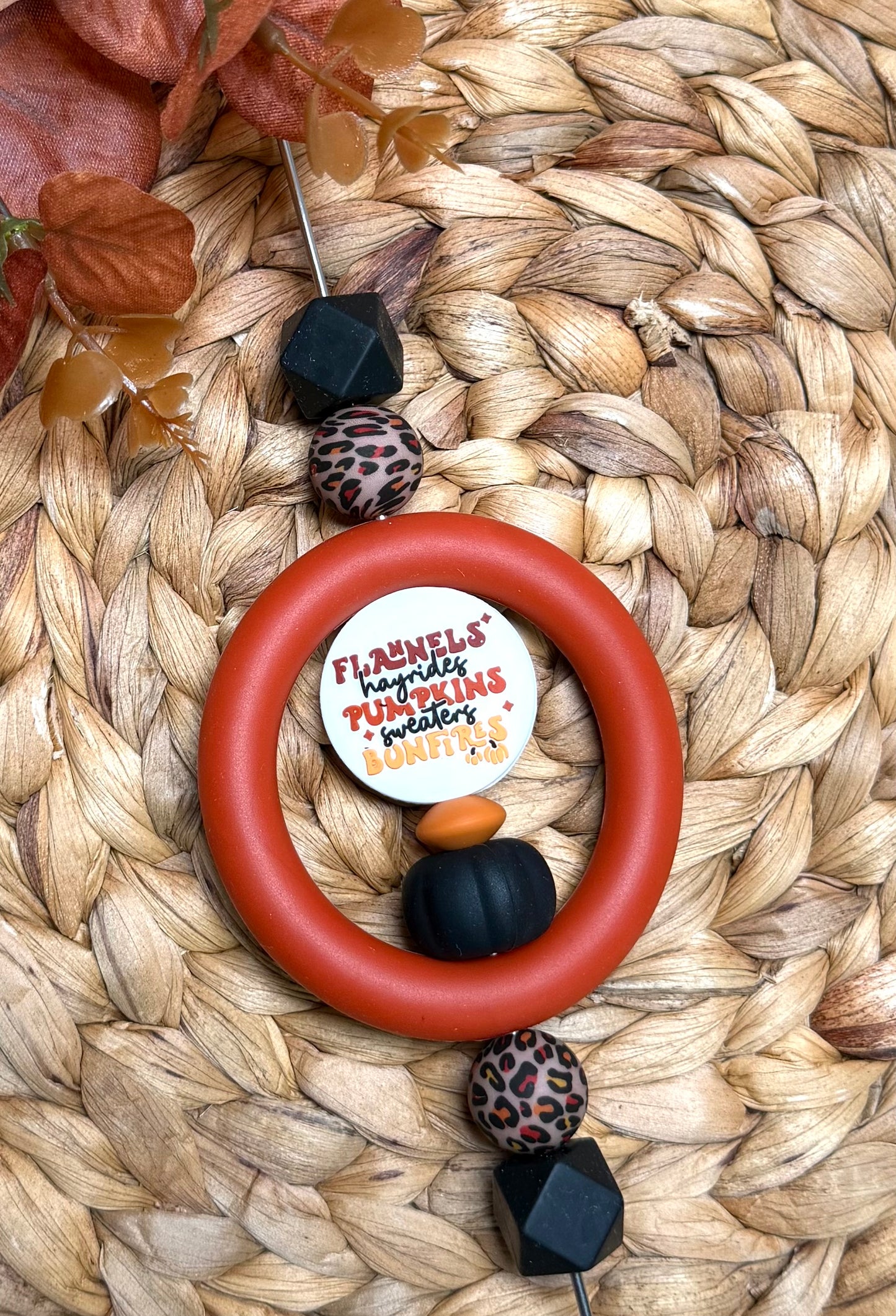 *Bead Kit #526- Flannels and Hayrides DIY Silicone Bead Kit, Fall Car Charm Kit