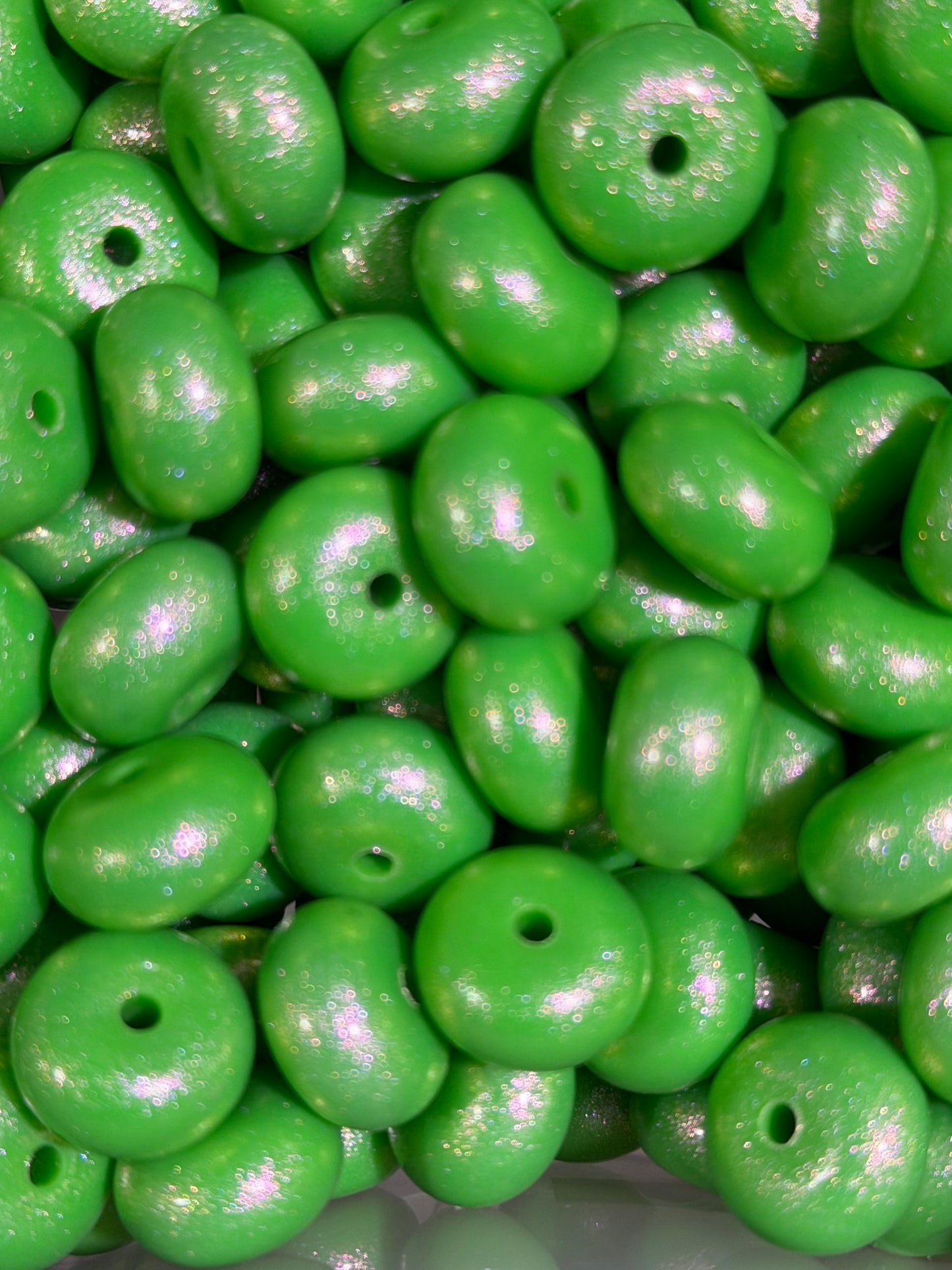 14mm ABACUS OPAL Green Silicone Beads