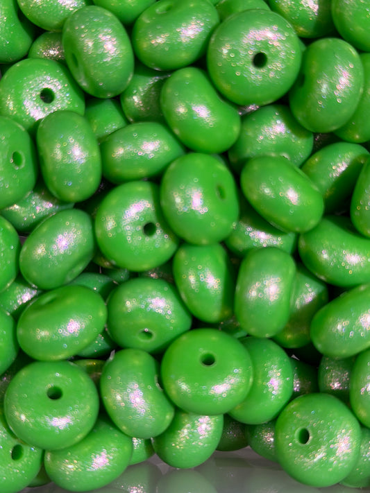 14mm ABACUS OPAL Green Silicone Beads