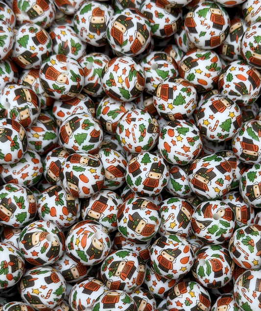 15mm Print Nelson EXCLUSIVE Round Silicone Beads