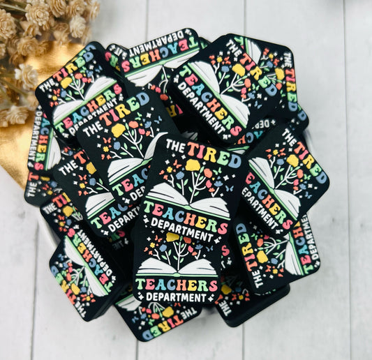 Exclusive The Tired Teachers Department Silicone Focal Bead, Teacher Silicone Bead