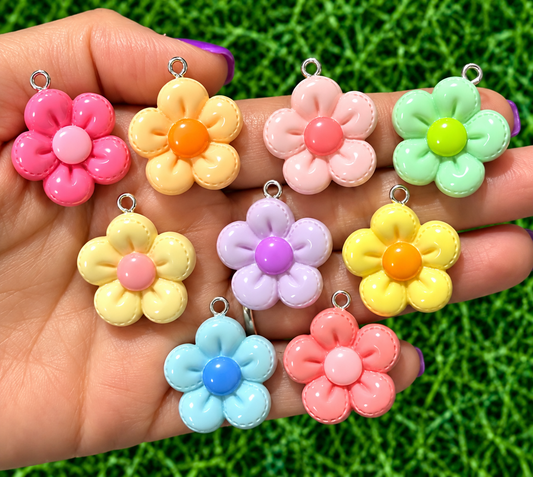 *Bead Mix #572- Puffy Petals Resin Charms, Bag Charms