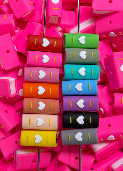 B- Heart Book EXCLUSIVE Silicone Focal Bead
