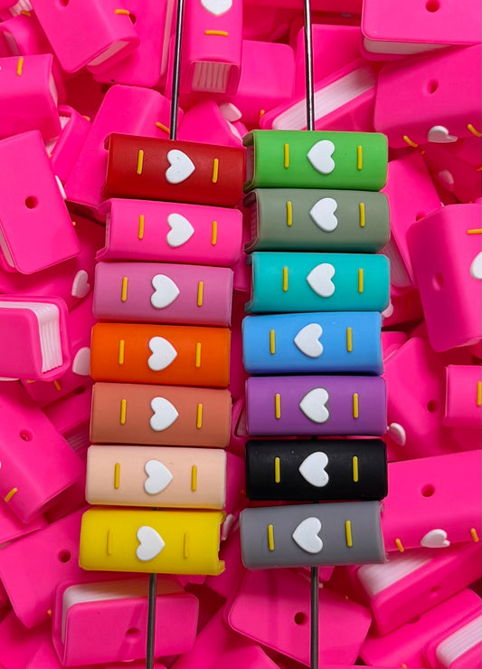 B- Heart Book EXCLUSIVE Silicone Focal Bead