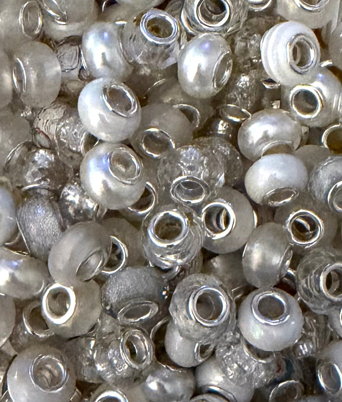 *Bead Mix- #310 Whites Acrylic Abacus Spacers- Pack of 5