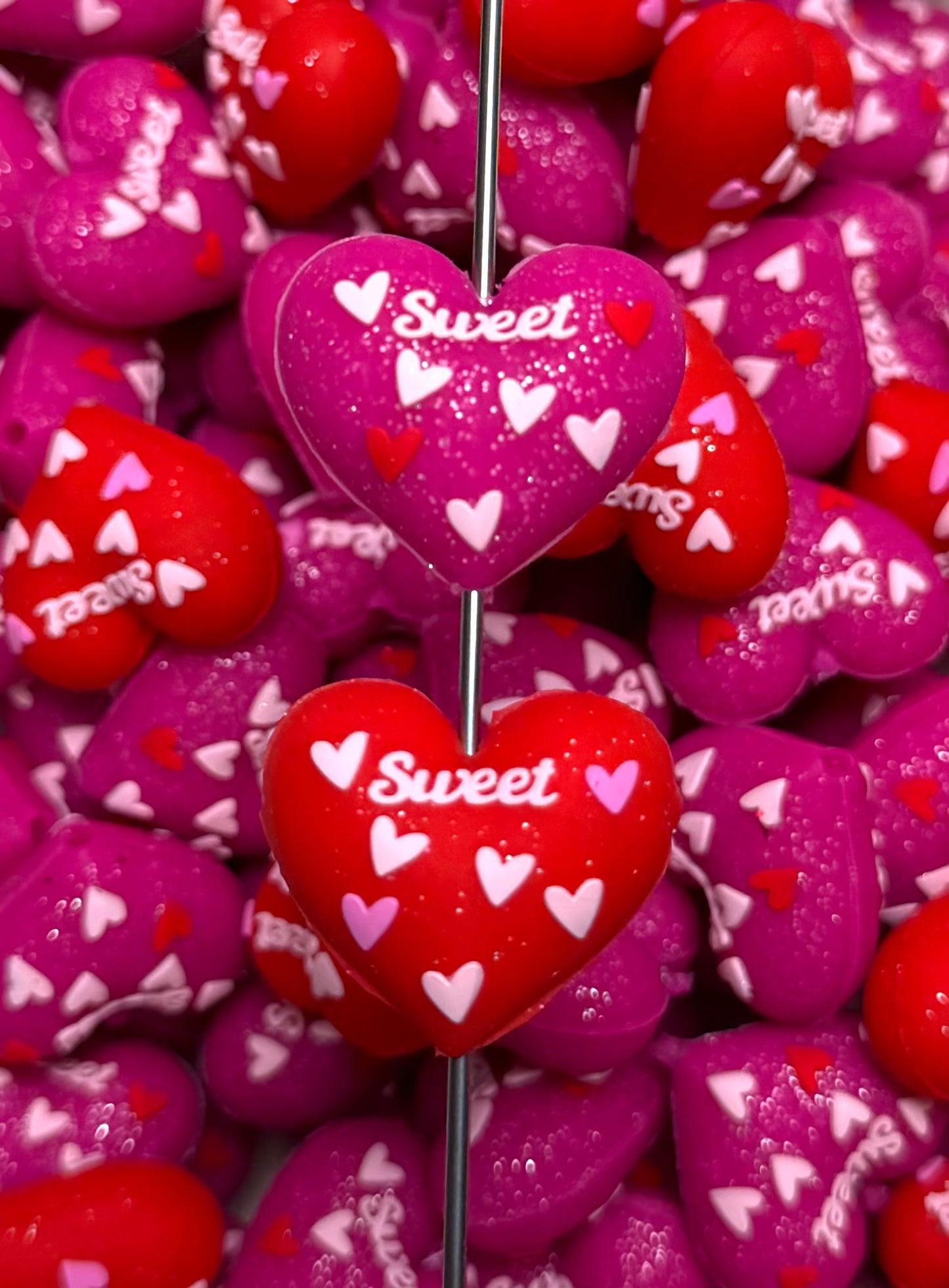 3D Sweet Heart Focal Bead Silicone Bead