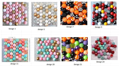 * Bead Mix - 20mm Bubblegum Acrylic Bead Mix