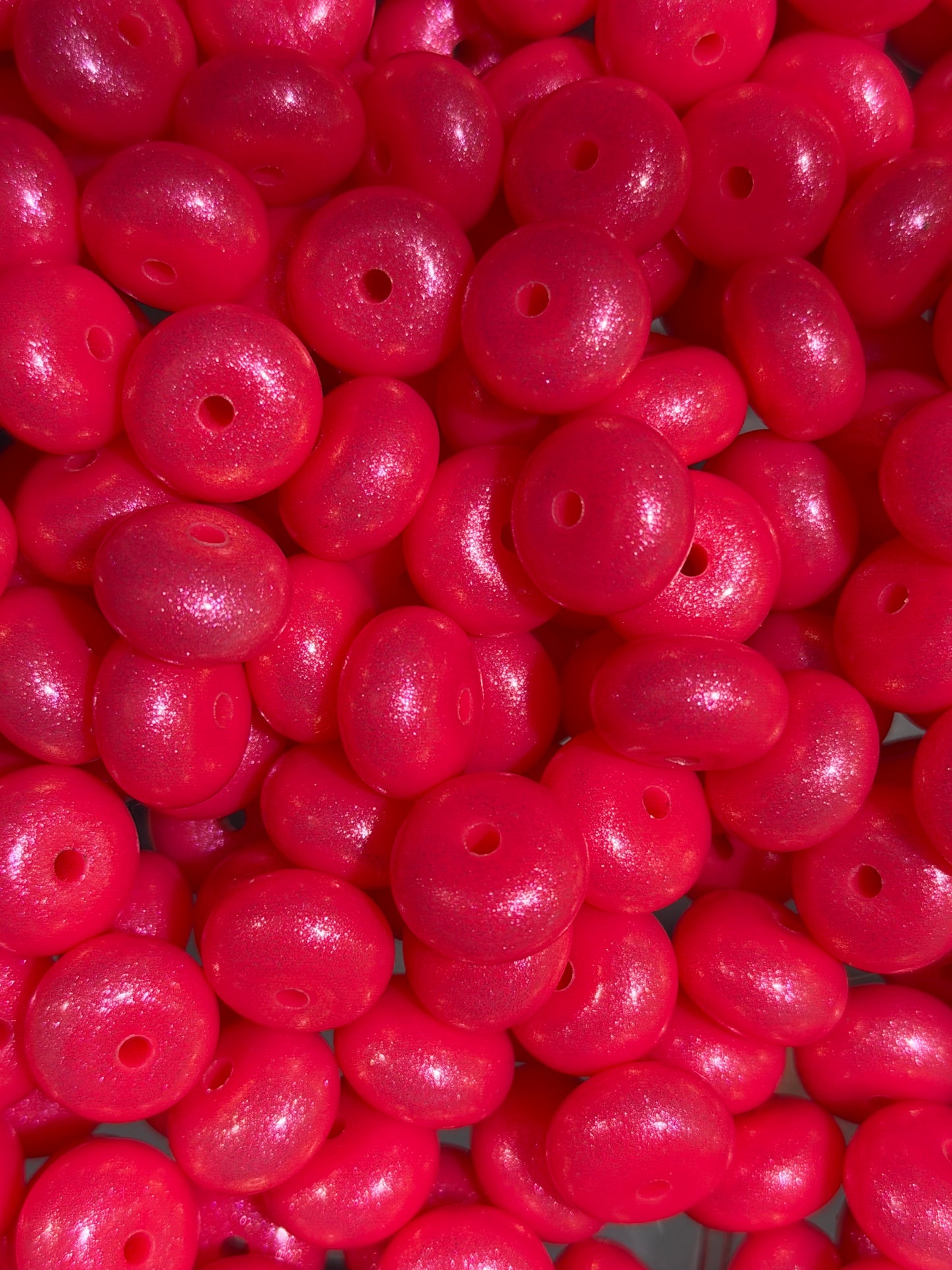 14mm ABACUS OPAL Neon Pink Silicone Beads