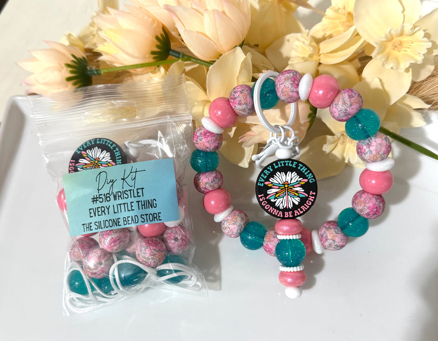*Bead Mix #516- Every Little Thing Wristlet Kit, DIY Silicone Bead Wristlet Kit