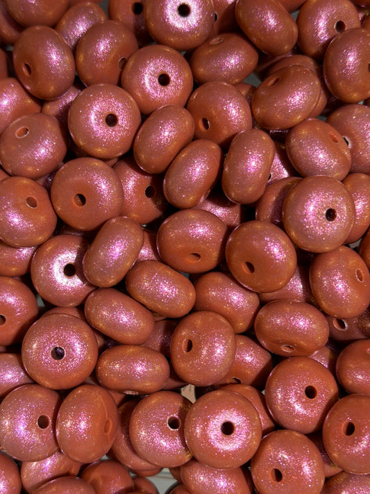 14mm ABACUS OPAL Rust Silicone Beads